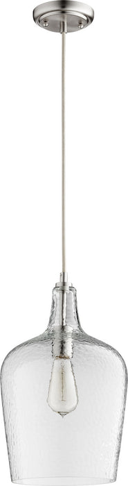 Quorum 8043-65 One Light Pendant, Satin Nickel