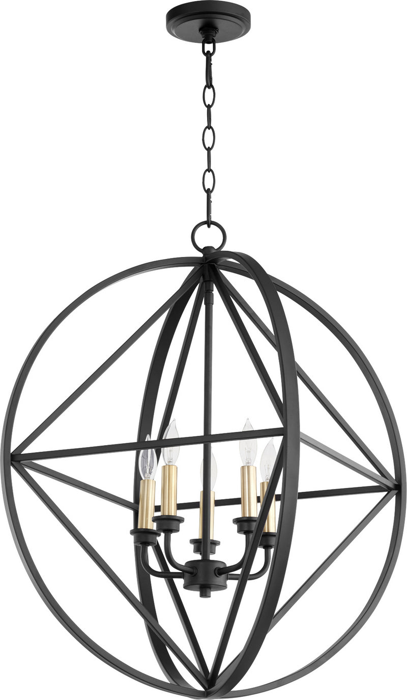 Quorum 807-5-69 Five Light Pendant, Textured Black