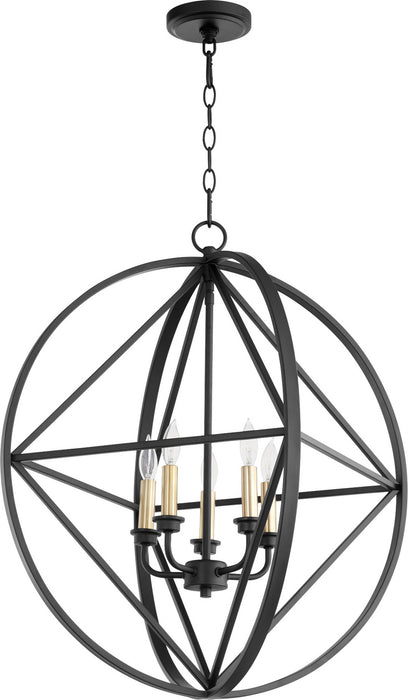 Quorum 807-5-69 Five Light Pendant, Textured Black