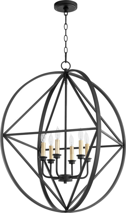 Quorum 807-6-69 Six Light Pendant, Textured Black