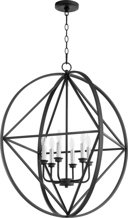 Quorum 807-6-69 Six Light Pendant, Textured Black