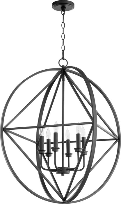 Quorum 807-6-69 Six Light Pendant, Textured Black