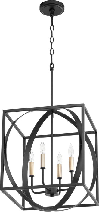Quorum 8150-4-69 Four Light Pendant, Textured Black