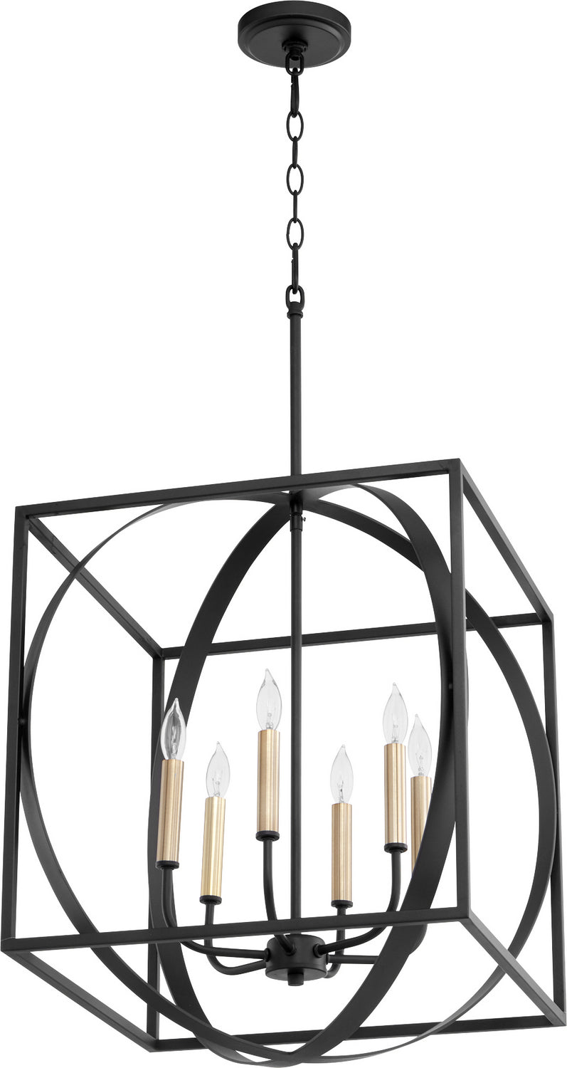 Quorum 8150-6-69 Six Light Pendant, Textured Black