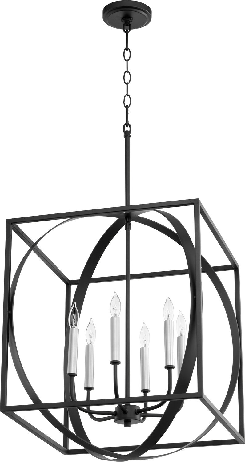 Quorum 8150-6-69 Six Light Pendant, Textured Black