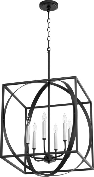 Quorum 8150-6-69 Six Light Pendant, Textured Black