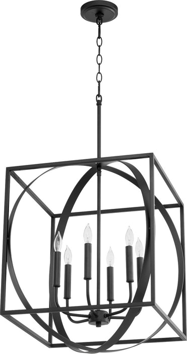 Quorum 8150-6-69 Six Light Pendant, Textured Black