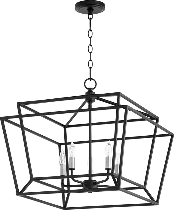 Quorum 8407-5-69 Five Light Chandelier, Textured Black