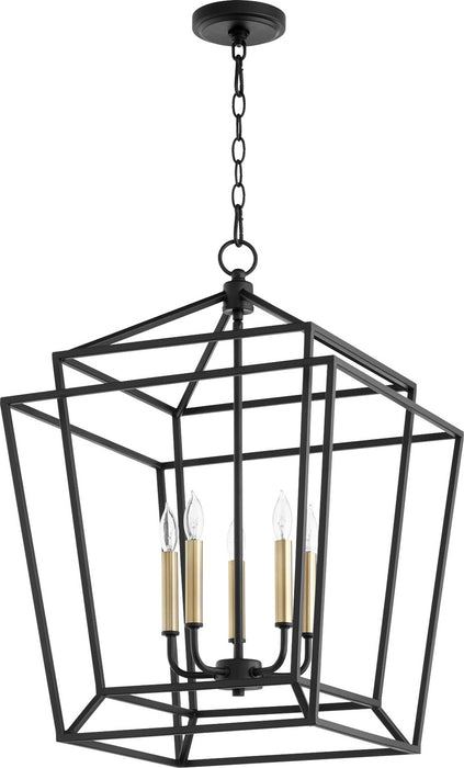 Quorum 8807-5-69 Five Light Entry Pendant, Textured Black