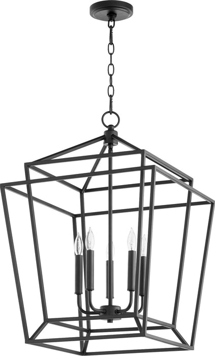 Quorum 8807-5-69 Five Light Entry Pendant, Textured Black