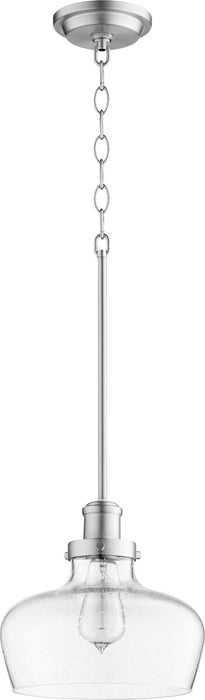 Quorum 8831-65 One Light Pendant, Satin Nickel