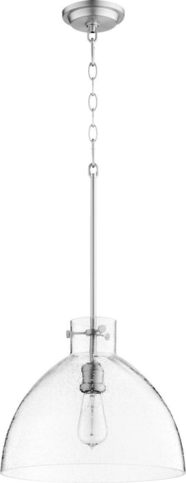 Quorum 8832-65 One Light Pendant, Satin Nickel