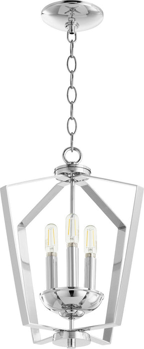 Quorum 894-3-14 Three Light Entry Pendant, Chrome