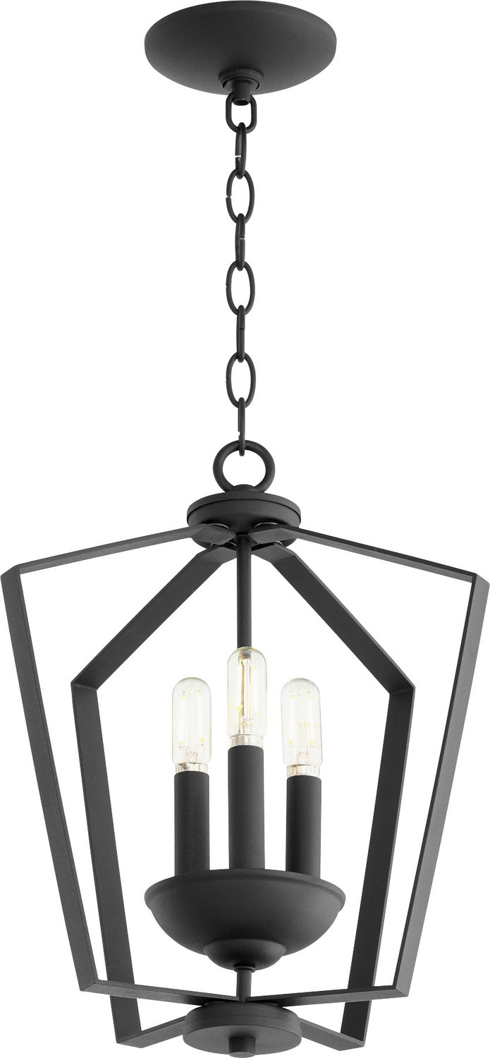 Quorum 894-3-69 Three Light Entry Pendant, Textured Black