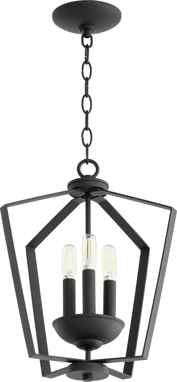 Quorum 894-3-69 Three Light Entry Pendant, Textured Black