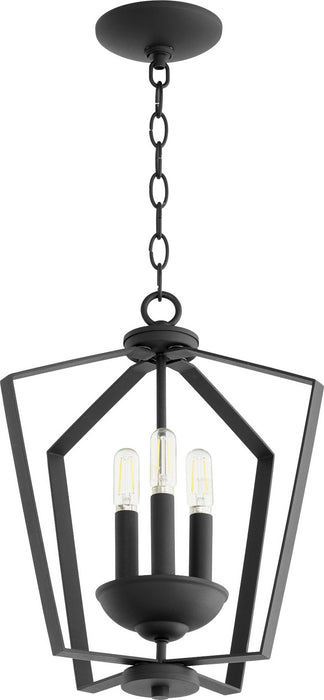 Quorum 894-3-69 Three Light Entry Pendant, Textured Black