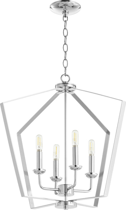 Quorum 894-4-14 Four Light Entry Pendant, Chrome