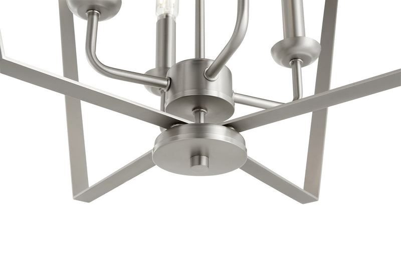 Quorum 894-4-65 Four Light Entry Pendant, Satin Nickel