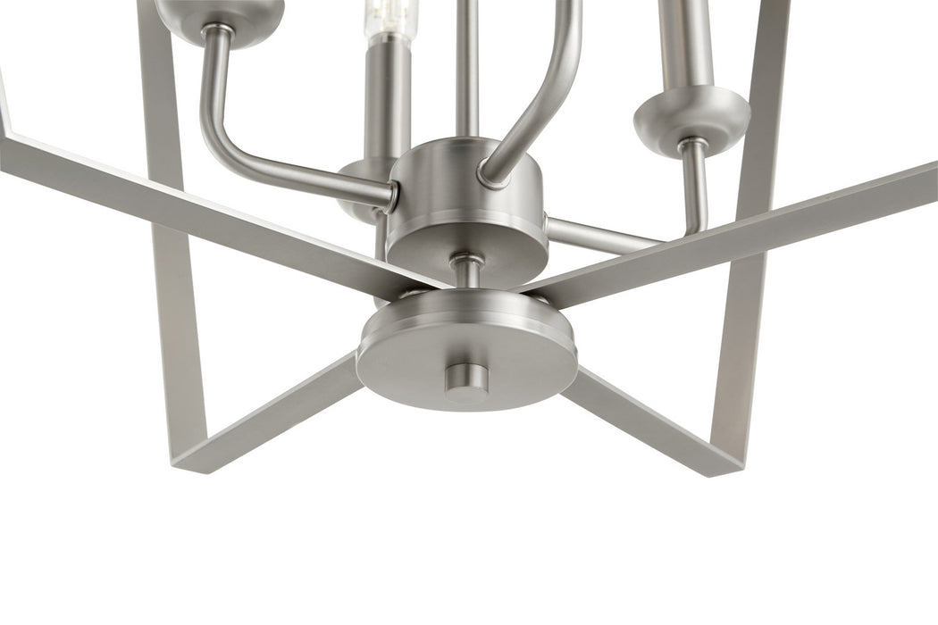Quorum 894-4-65 Four Light Entry Pendant, Satin Nickel
