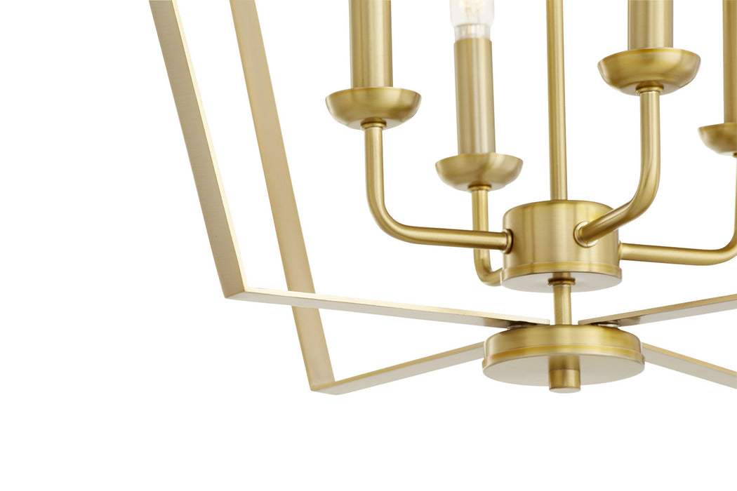 Quorum 894-4-80 Four Light Entry Pendant, Aged Brass
