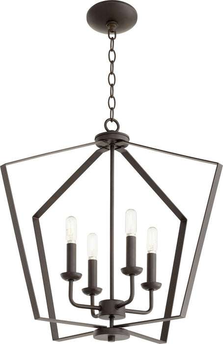 Quorum 894-4-86 Four Light Entry Pendant, Oiled Bronze