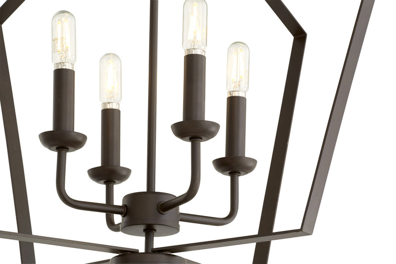 Quorum 894-4-86 Four Light Entry Pendant, Oiled Bronze