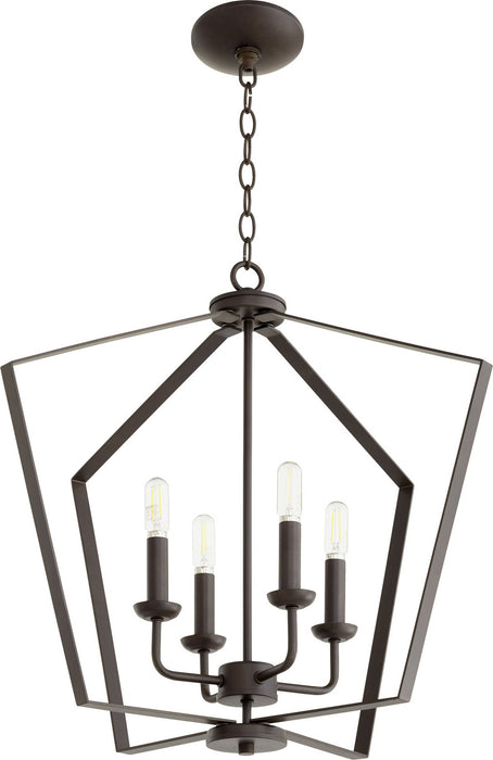 Quorum 894-4-86 Four Light Entry Pendant, Oiled Bronze