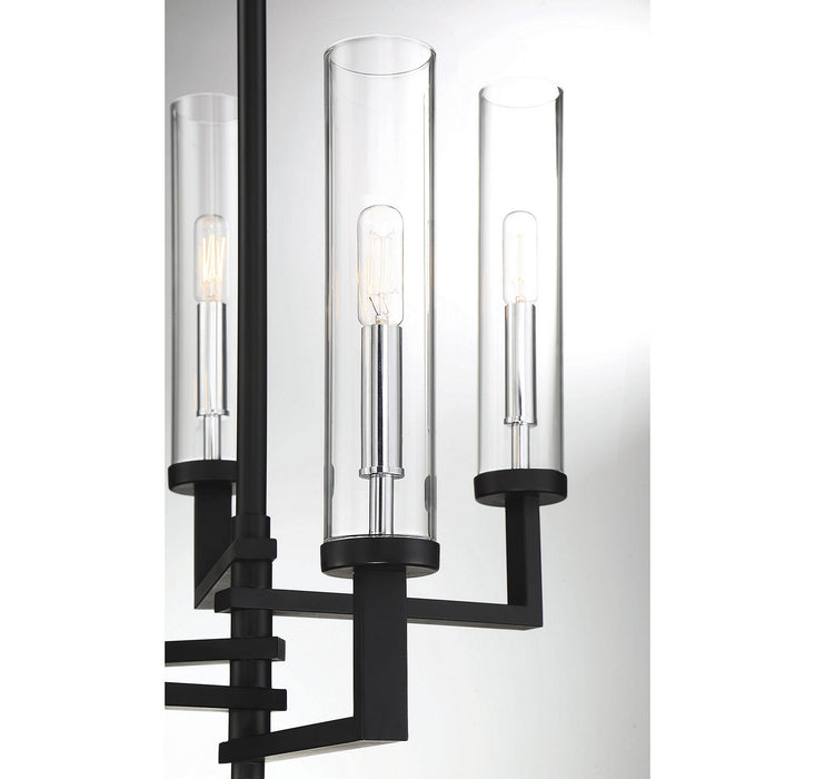 Savoy House 1-2135-5-67 Five Light Chandelier, Matte Black with Polished Chrome