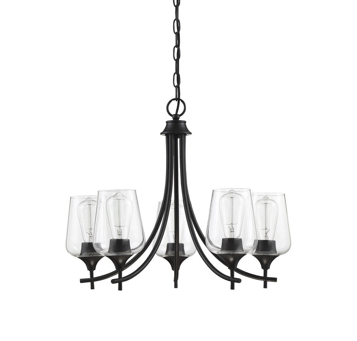 Savoy House 1-4032-5-BK Five Light Chandelier, Black