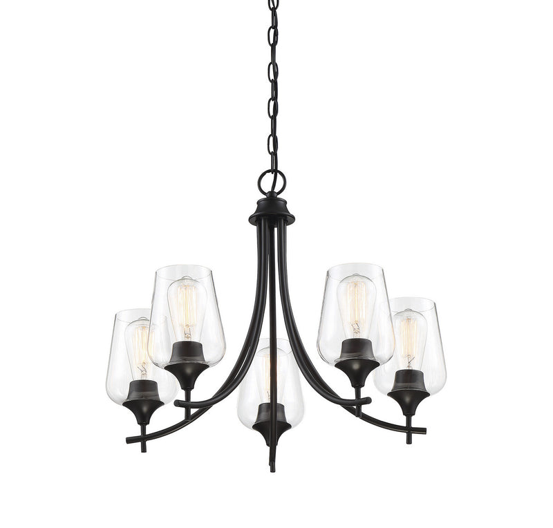 Savoy House 1-4032-5-BK Five Light Chandelier, Black