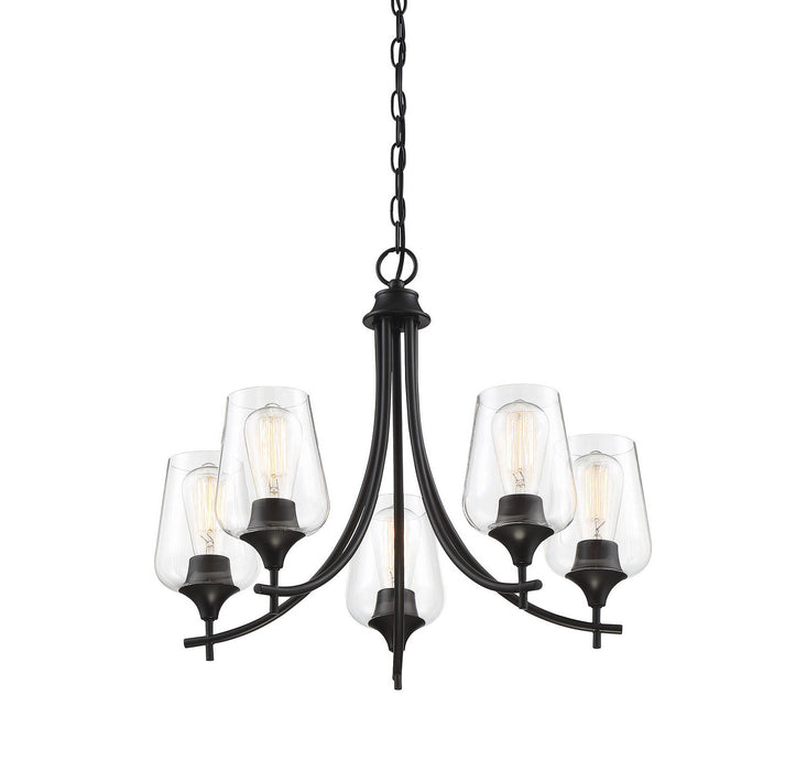 Savoy House 1-4032-5-BK Five Light Chandelier, Black