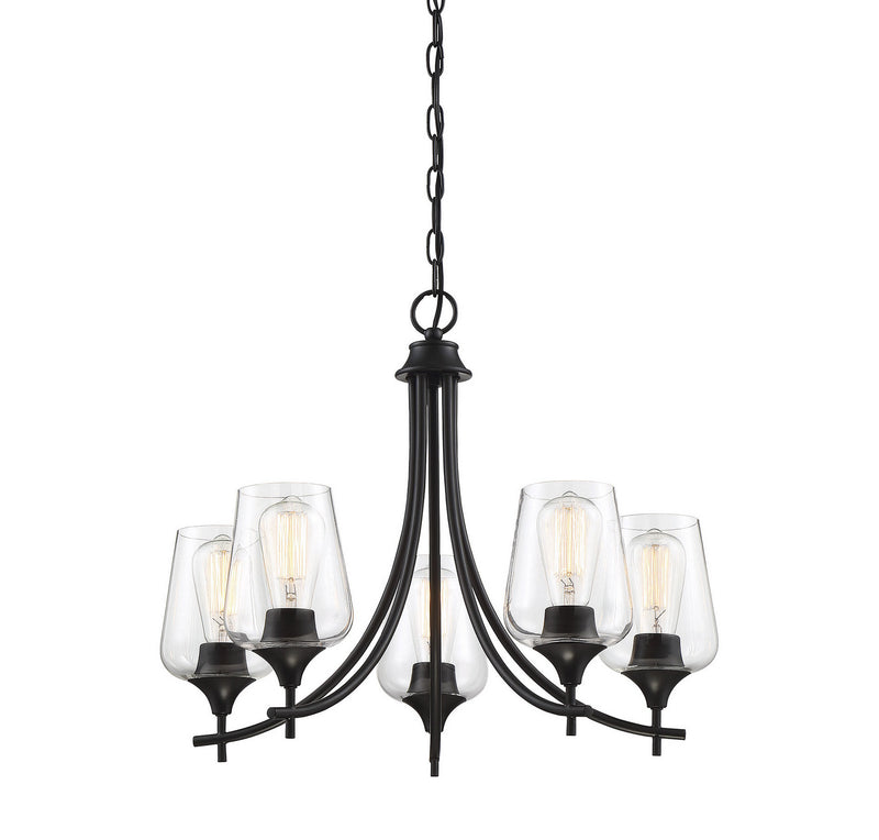Savoy House 1-4032-5-BK Five Light Chandelier, Black