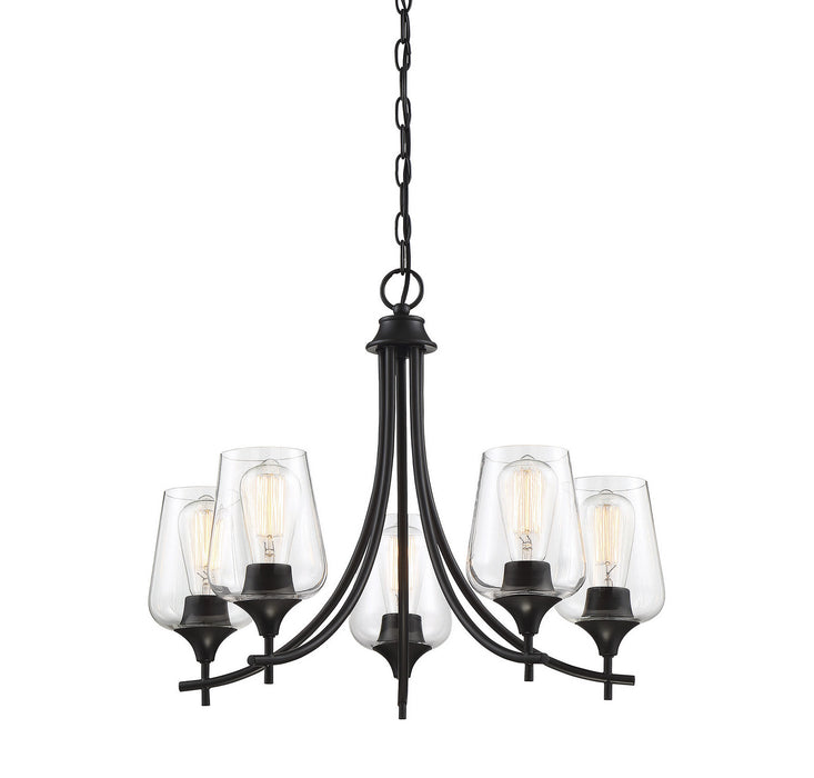 Savoy House 1-4032-5-BK Five Light Chandelier, Black