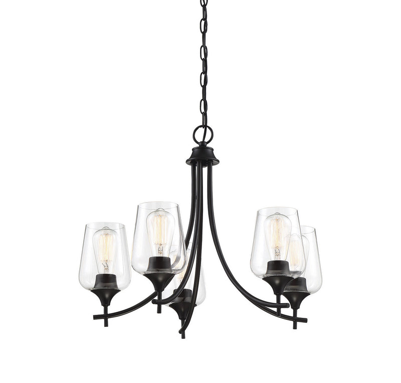 Savoy House 1-4032-5-BK Five Light Chandelier, Black