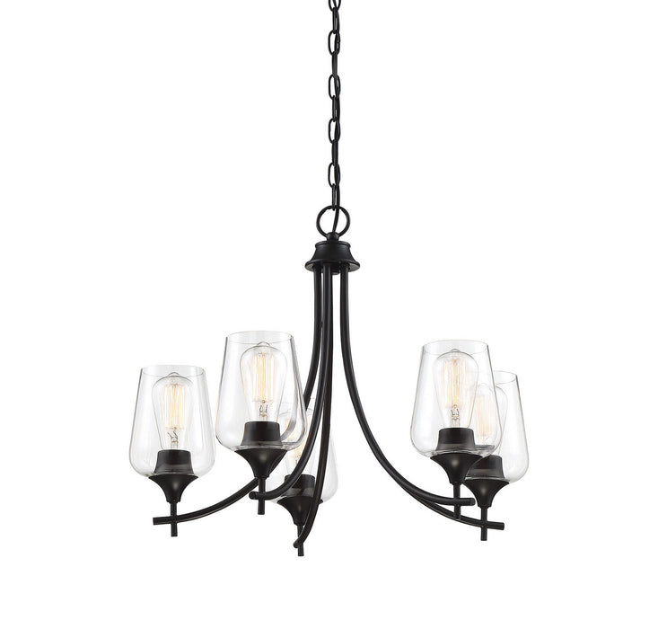 Savoy House 1-4032-5-BK Five Light Chandelier, Black
