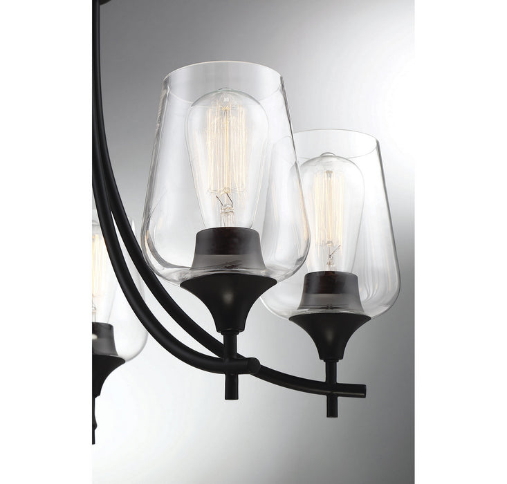 Savoy House 1-4032-5-BK Five Light Chandelier, Black