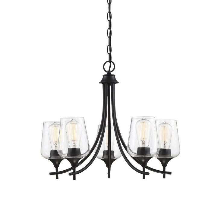 Savoy House 1-4032-5-BK Five Light Chandelier, Black