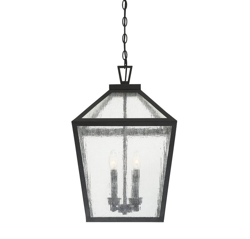 Savoy House 5-104-BK Four Light Outdoor Hanging Lantern, Black