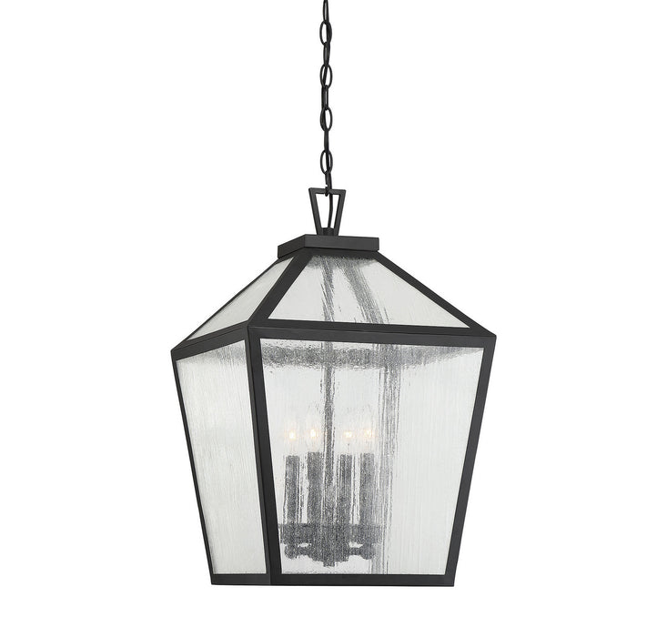 Savoy House 5-104-BK Four Light Outdoor Hanging Lantern, Black