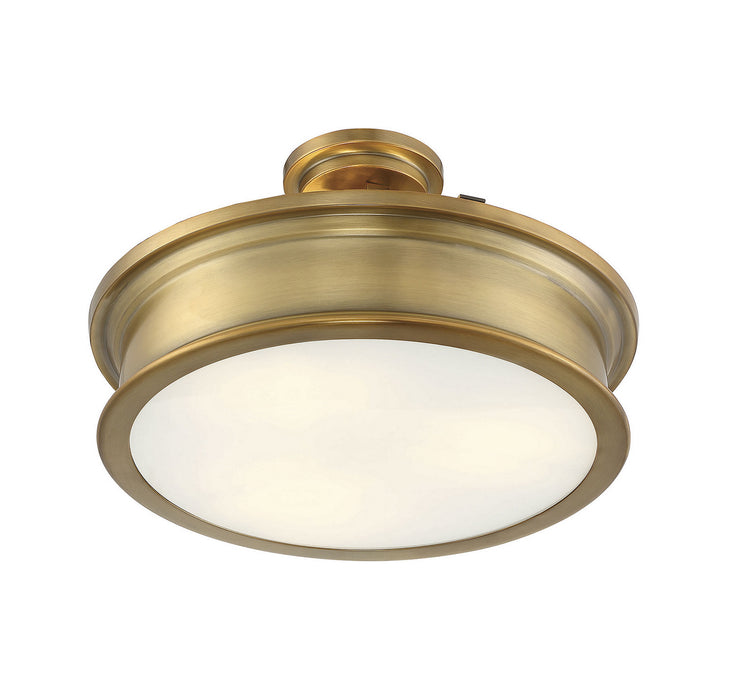 Savoy House 6-134-3-322 Three Light Semi-Flush Mount, Warm Brass