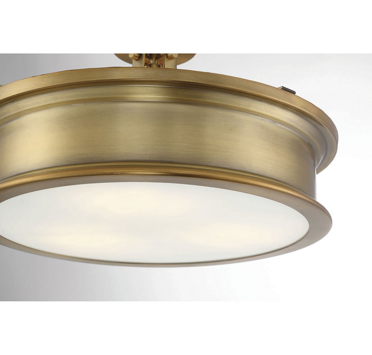 Savoy House 6-134-3-322 Three Light Semi-Flush Mount, Warm Brass