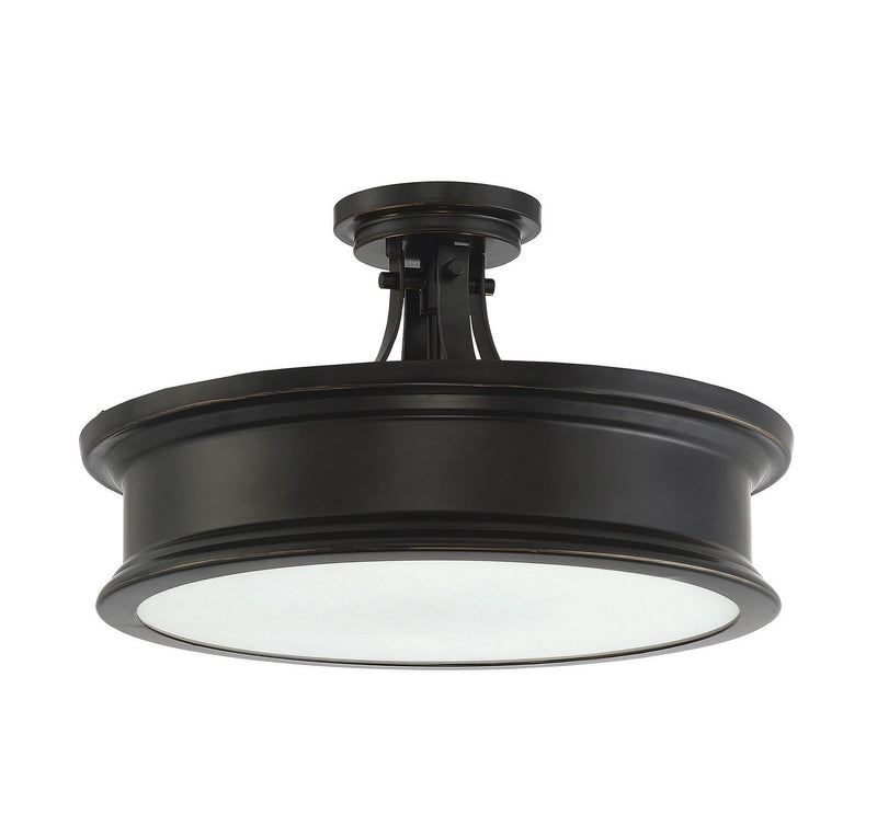 Savoy House 6-134-3-44 Three Light Semi-Flush Mount, Classic Bronze