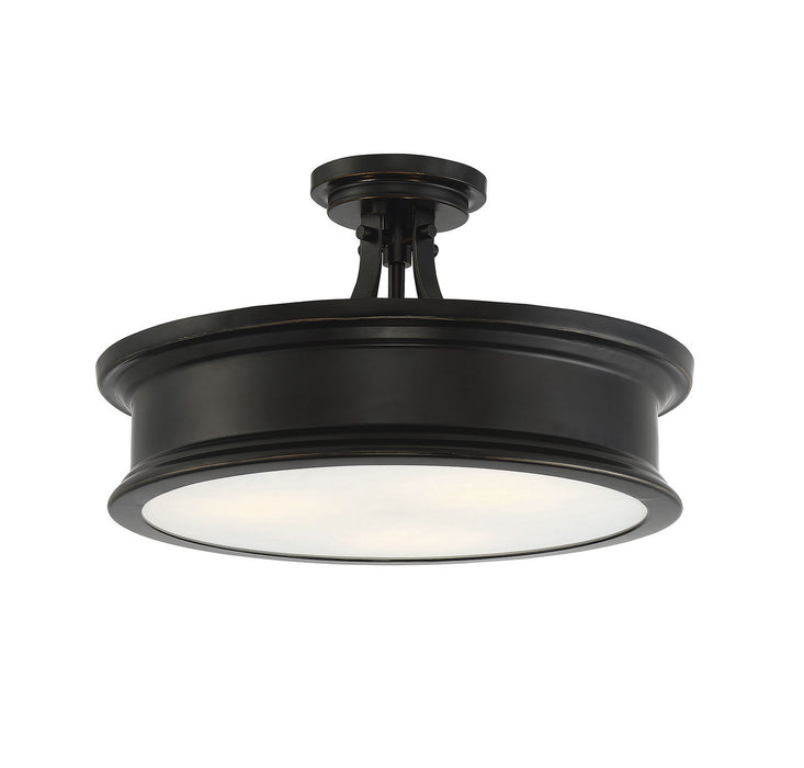 Savoy House 6-134-3-44 Three Light Semi-Flush Mount, Classic Bronze
