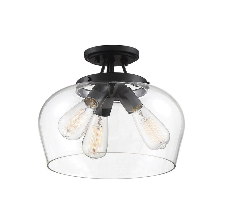 Savoy House 6-4035-3-BK Three Light Semi-Flush Mount, Black