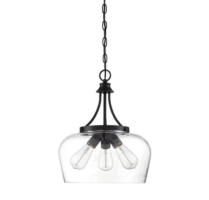Savoy House 7-4034-3-BK Three Light Pendant, Black