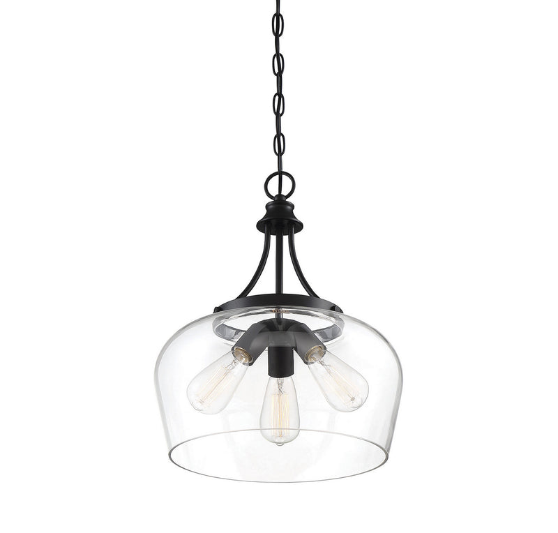 Savoy House 7-4034-3-BK Three Light Pendant, Black