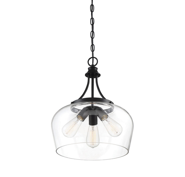 Savoy House 7-4034-3-BK Three Light Pendant, Black