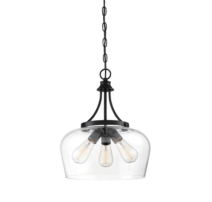 Savoy House 7-4034-3-BK Three Light Pendant, Black