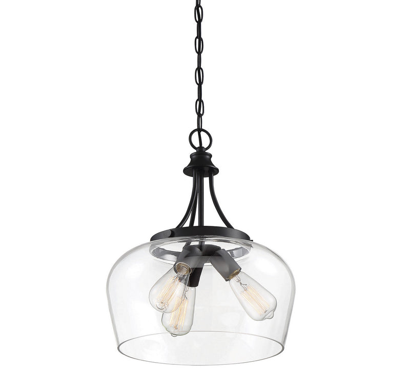 Savoy House 7-4034-3-BK Three Light Pendant, Black
