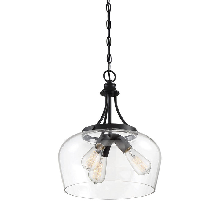 Savoy House 7-4034-3-BK Three Light Pendant, Black